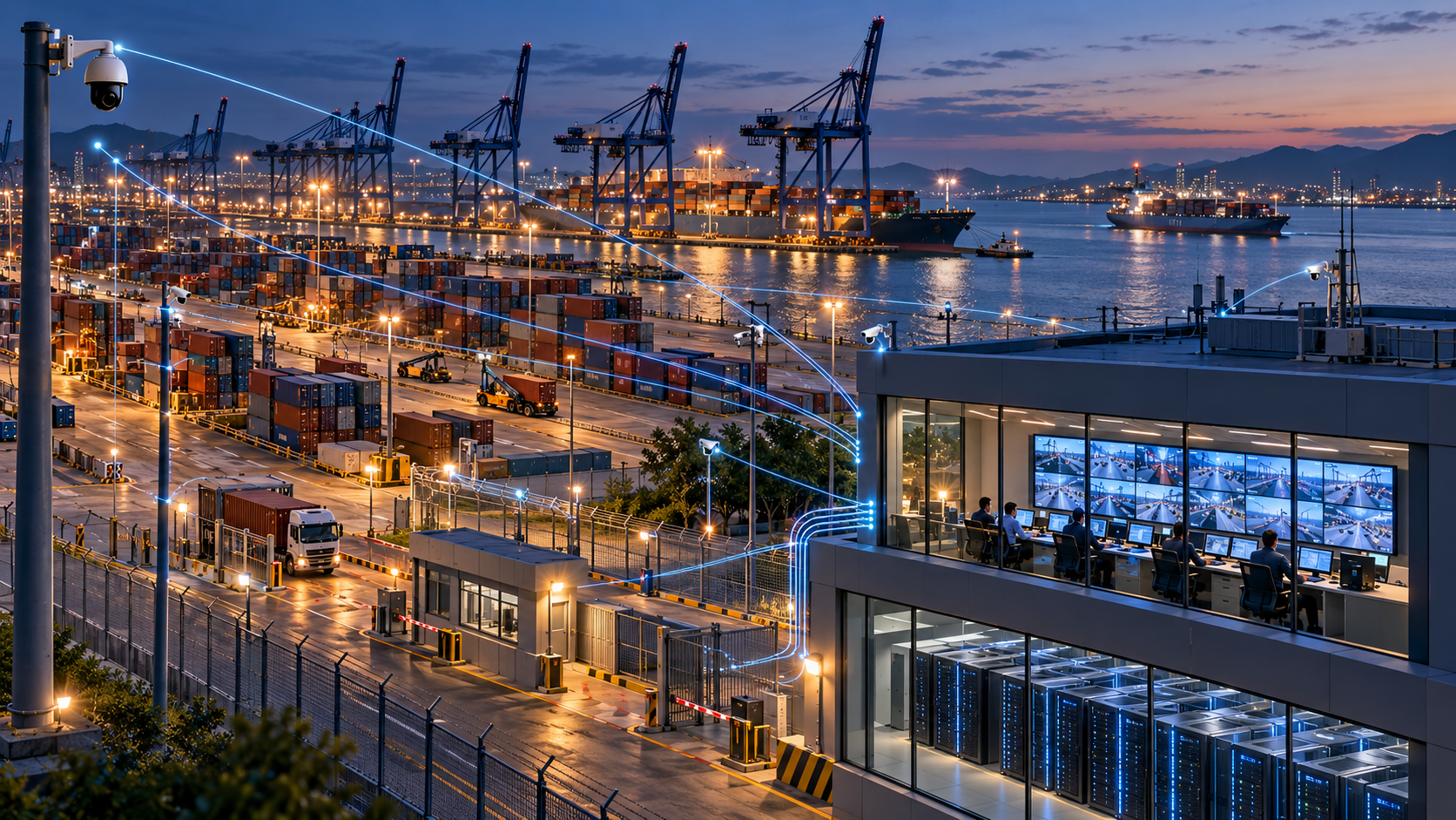 Centralized CCTV Infrastructure with 90-Day Video Retention for a Large Port